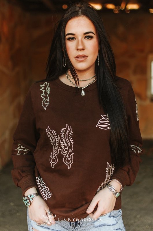 Brown boot stitch shirt