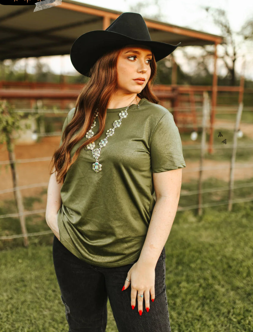 Olive Swanky Tee