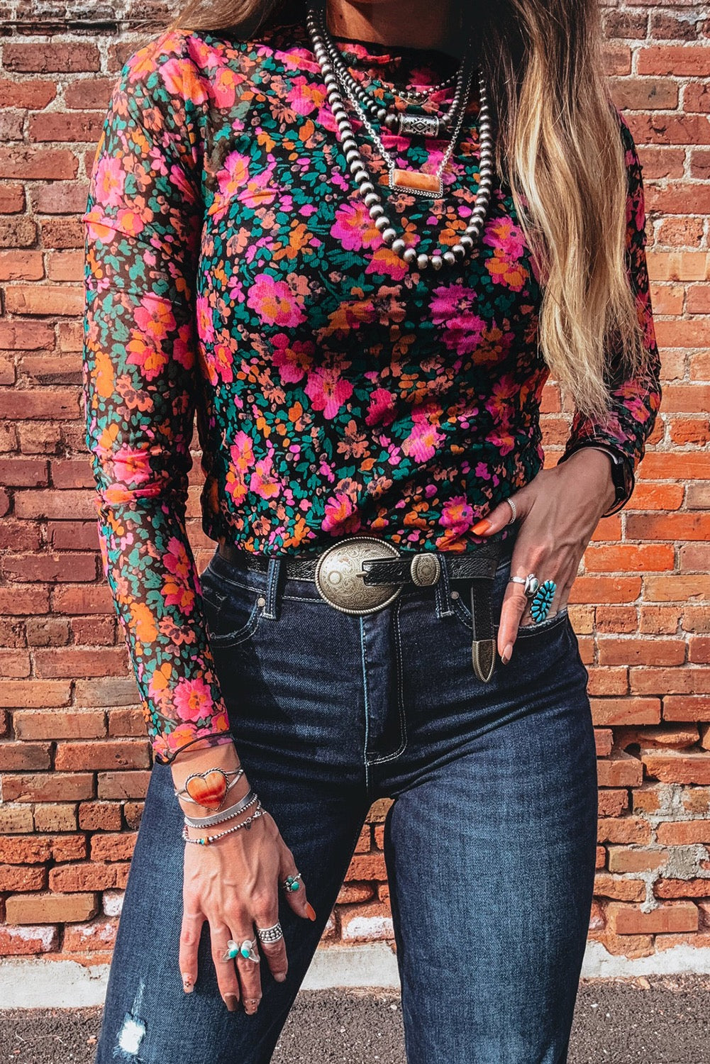 Bright floral mesh
