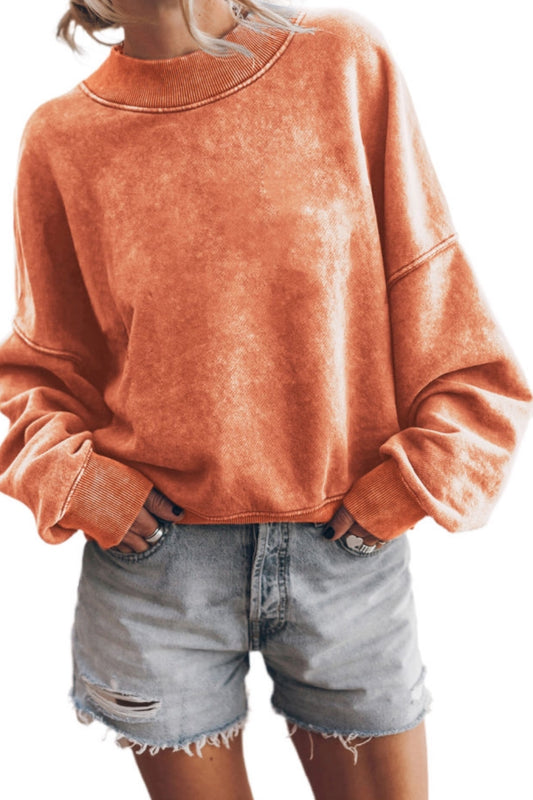 Orange Washed Drop Shoulder Sweatshirt