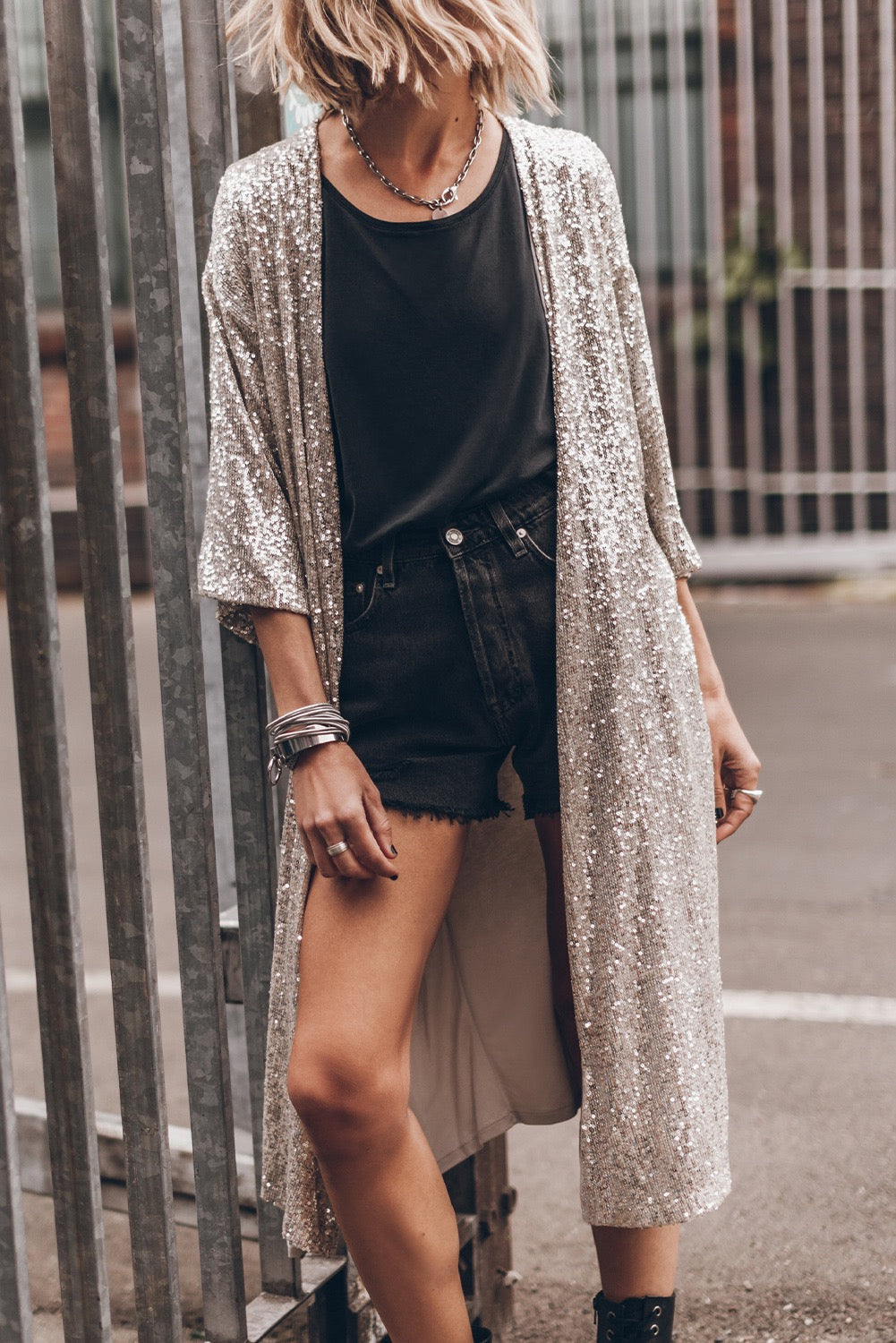 Apricot Sequin Duster