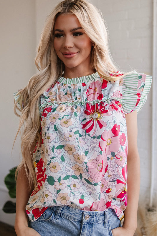 Floral flutter top