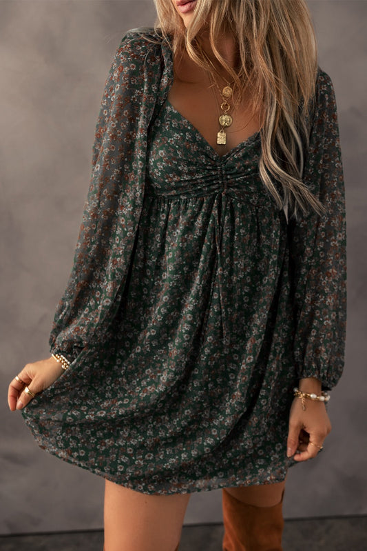 Green floral dress