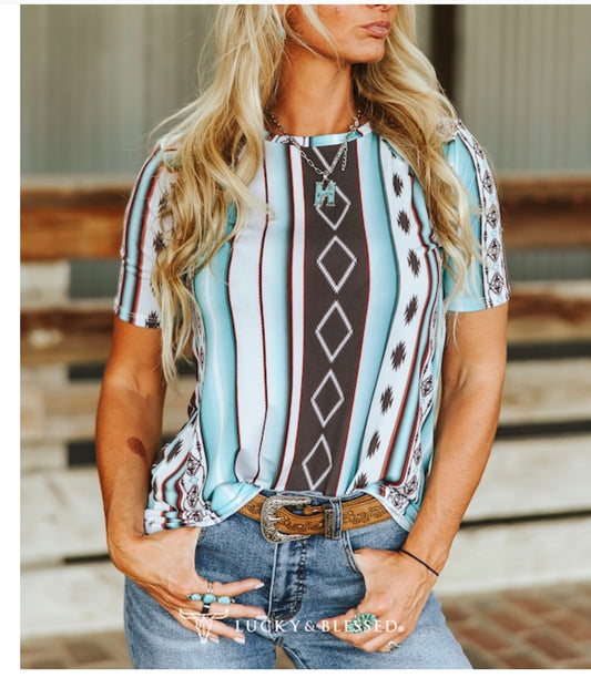 Blue Aztec shirt