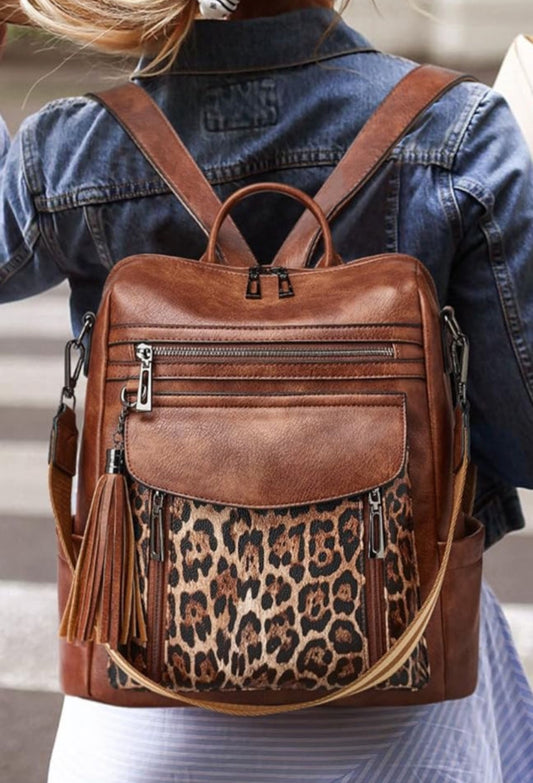 Coffee Leopard Backpack