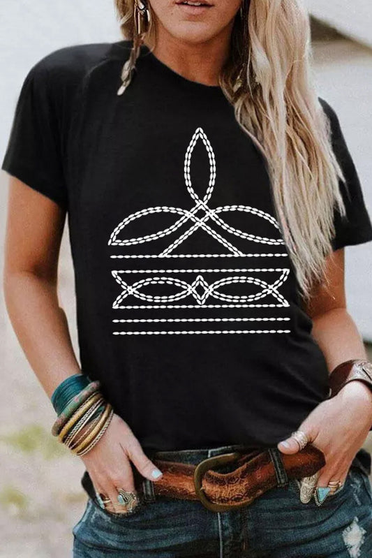 Black Western Tee