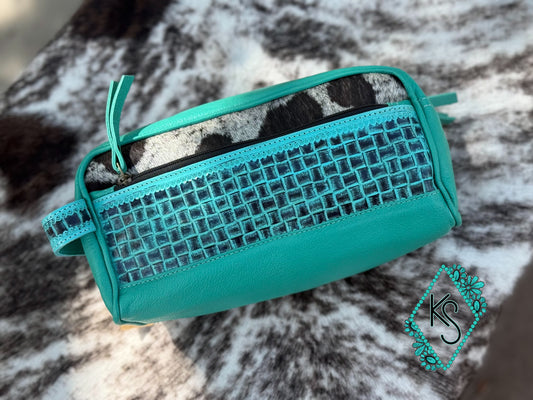 Turquoise toiletry bag