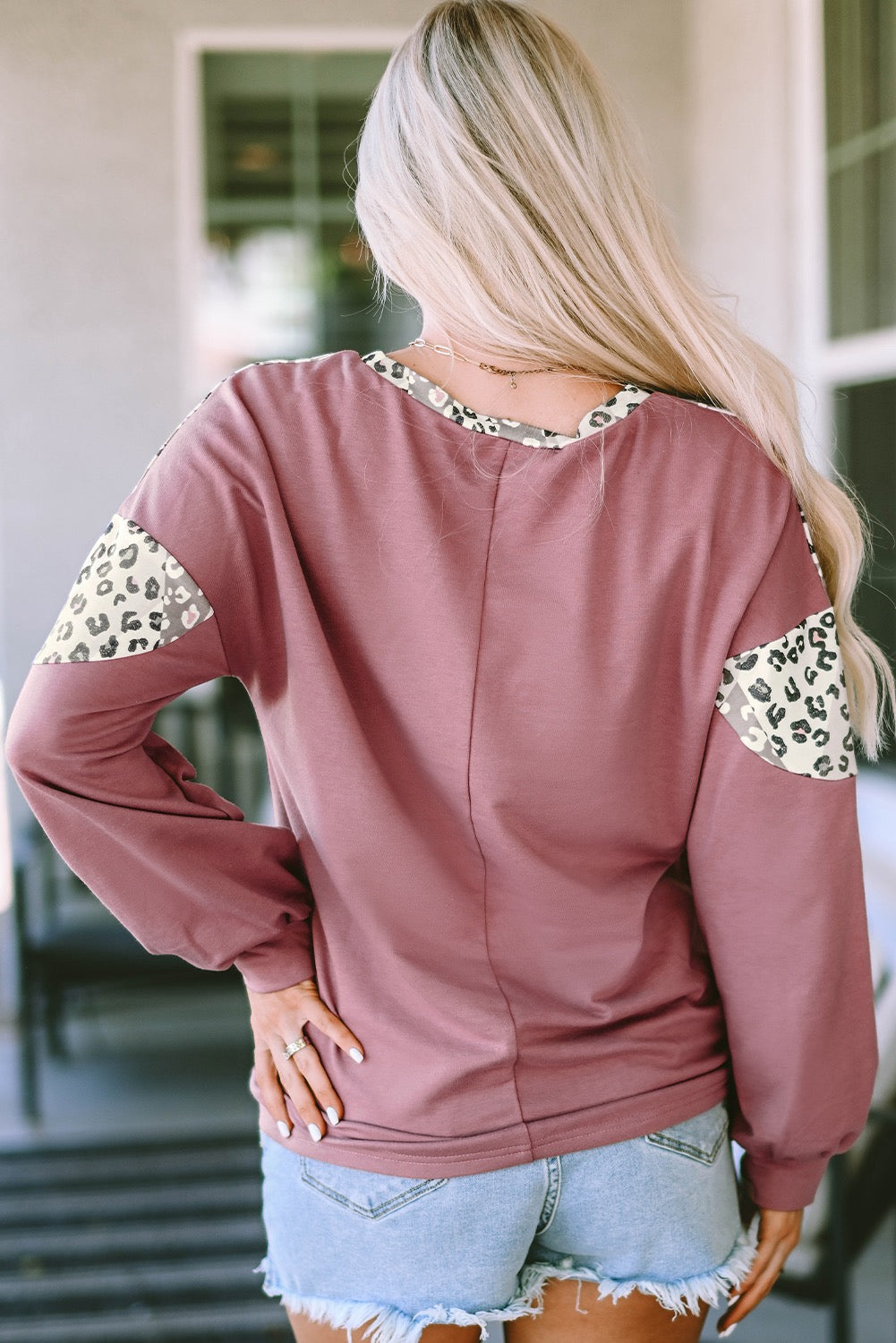 Leopard Patchwork LS Shirt