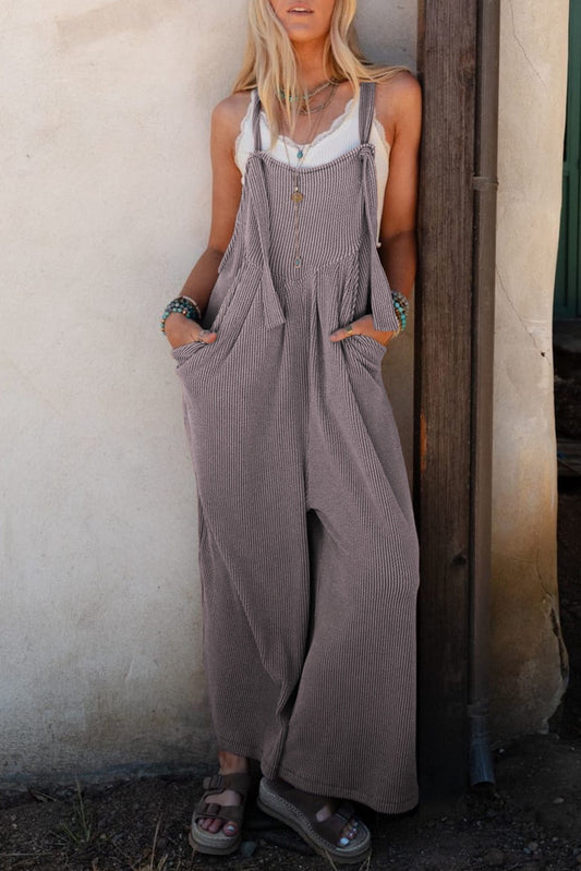 Gray Corded Overalls