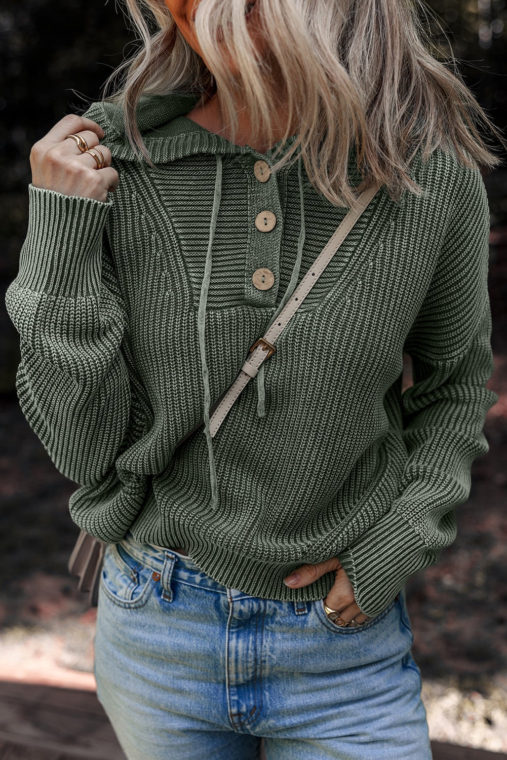 Green mineral wash hoodie