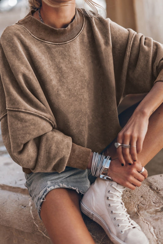 Brown Washed Sweatshirt