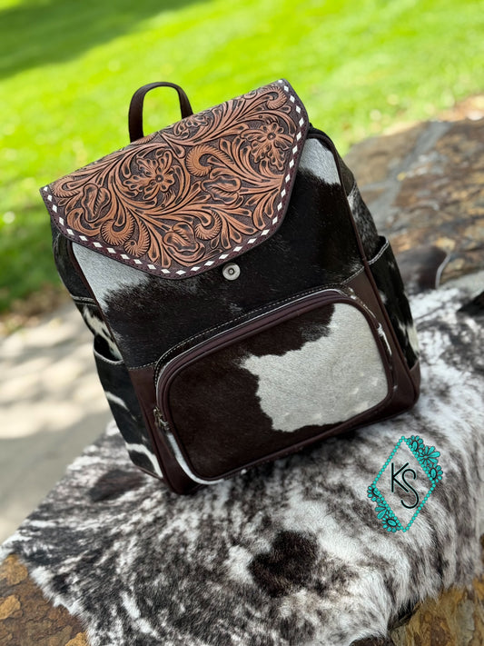 Back/white cowhide bag