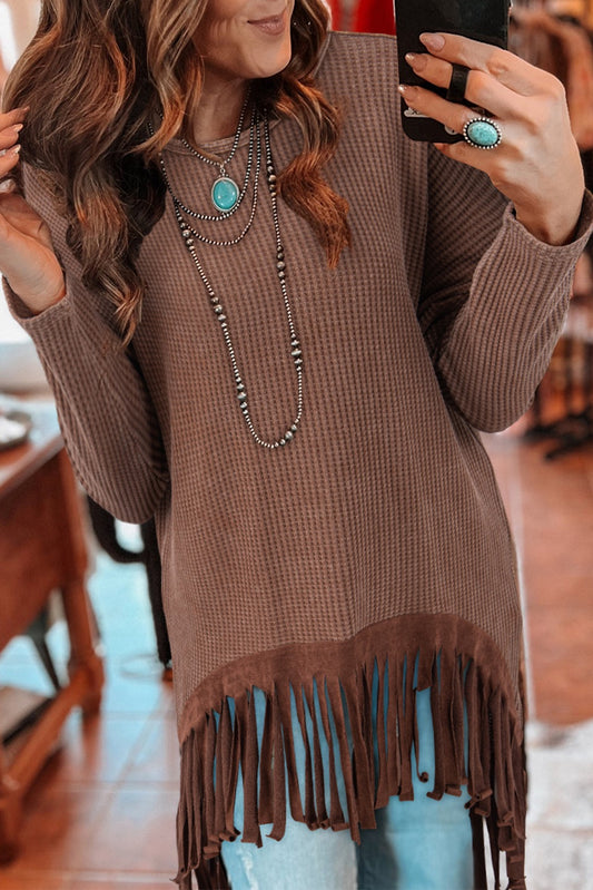 Coffee Fringe Shirt