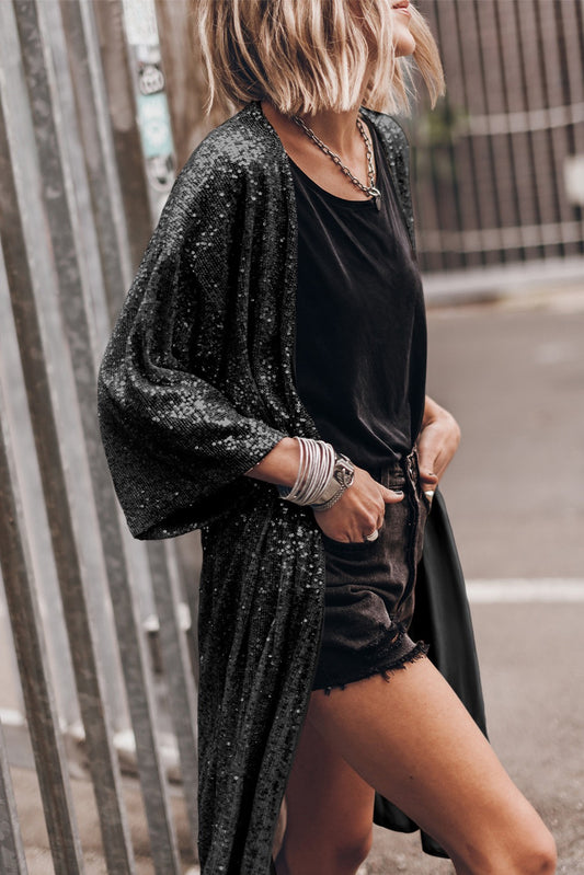 Black Sequin Duster