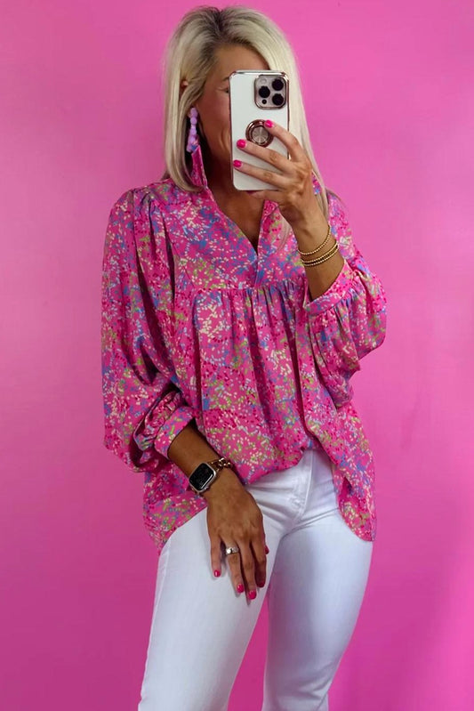 Bonbon Abstract Babydoll Blouse