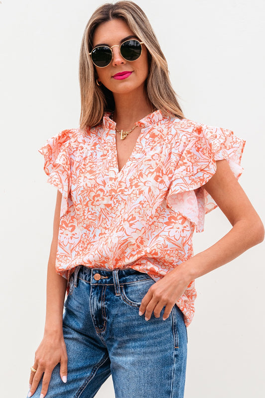 Orange Floral Flutter