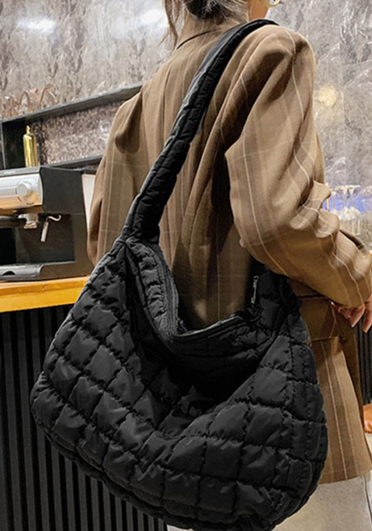 Black Quilted Large Bag